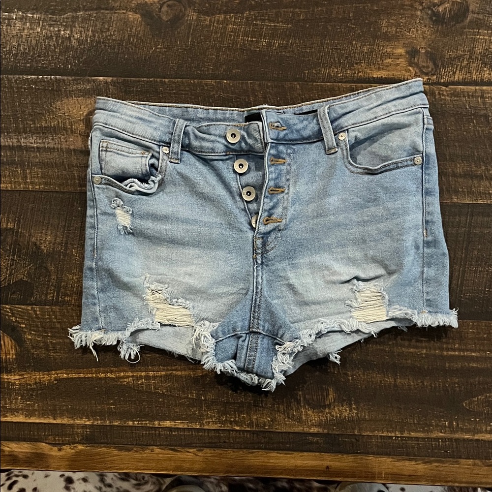 Kendall & Kylie Light Blue Distressed Jean Shorts